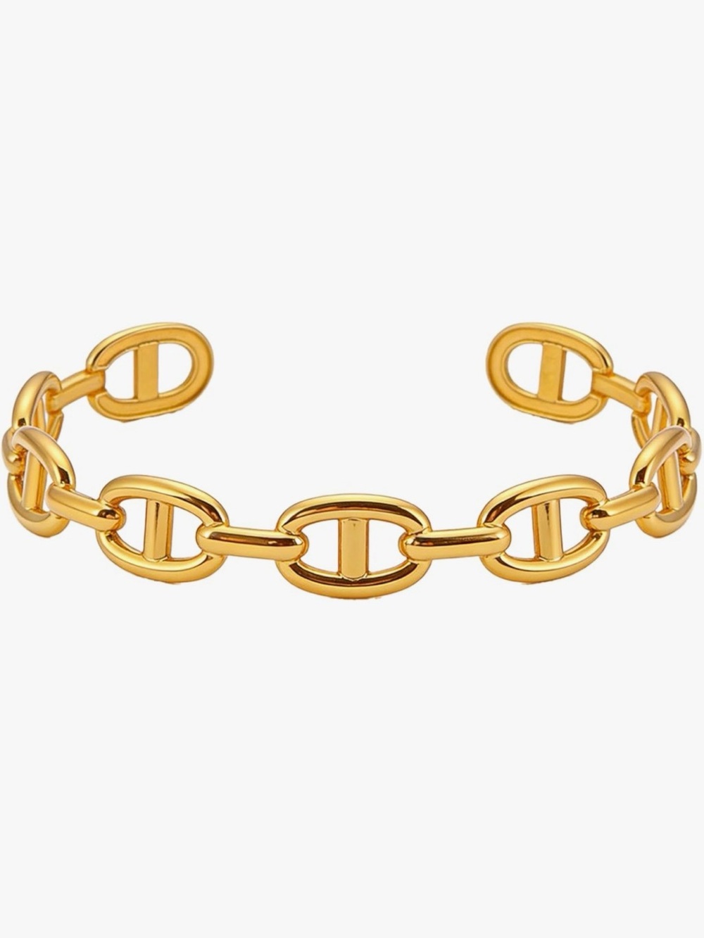 Gold Plated Mariner Link Chain Bracelet - Women Jewelry